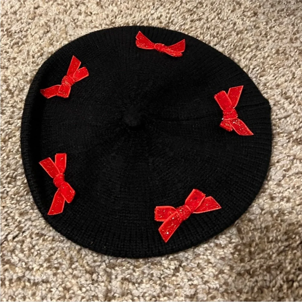 Baby girl bow beret 12-24m NWOT